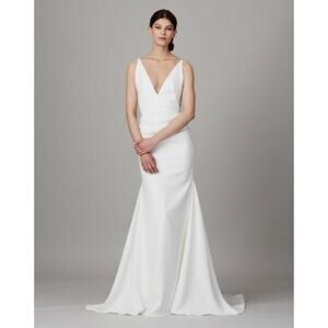 Lela Rose The Cafe Wedding Gown White Womens 2 Mermaid Backless With Train